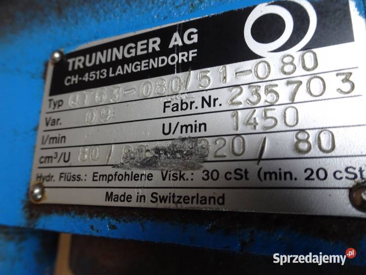 Pompa hydrauliczna TRUNINGER Typ QT 6308051080 Nowosiedlice