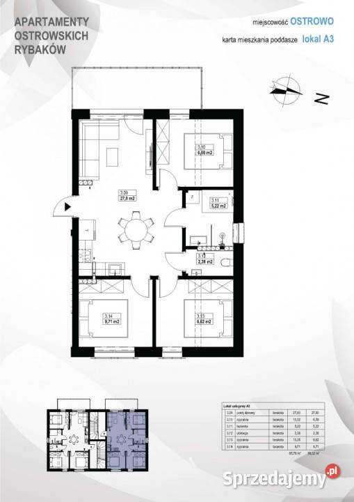 Apartament A3 Drugie piętro z dużym balkonem Władysławowo