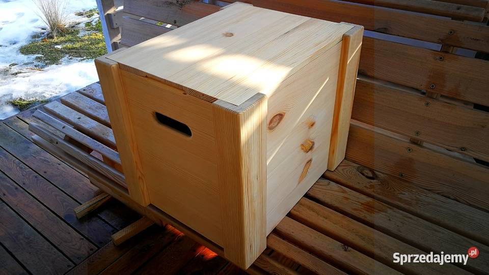Skrzynka na winyle z pokrywą skrzynka na drewno Radków