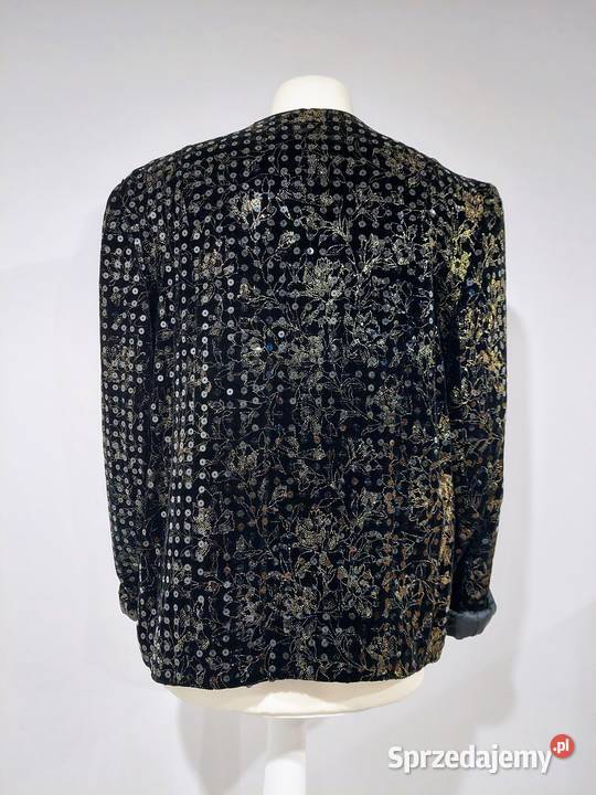 Marynarka vintage czarna z cekinami elegancka Józefów