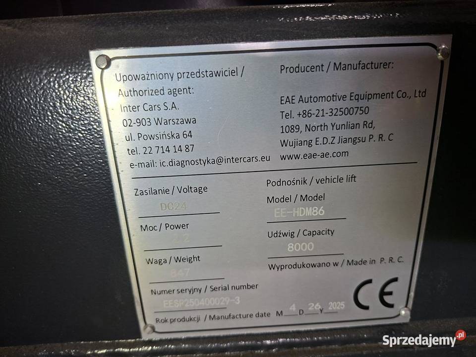 Mobilne kolumny podnośnikowe EVERT 4 udźwig Warszawa