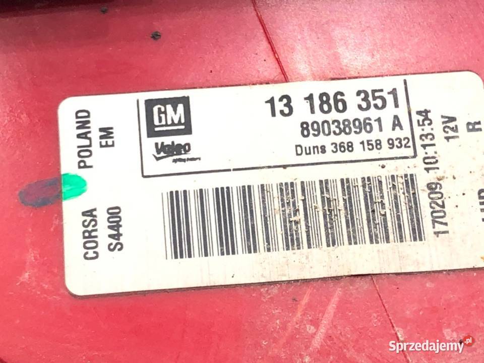 LAMPA PRAWY TYŁ OPEL CORSA D 13186351 Hatchback