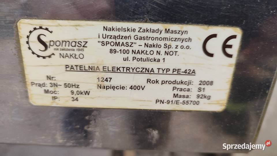 Patelnia elektryczna uchylna Tonowo
