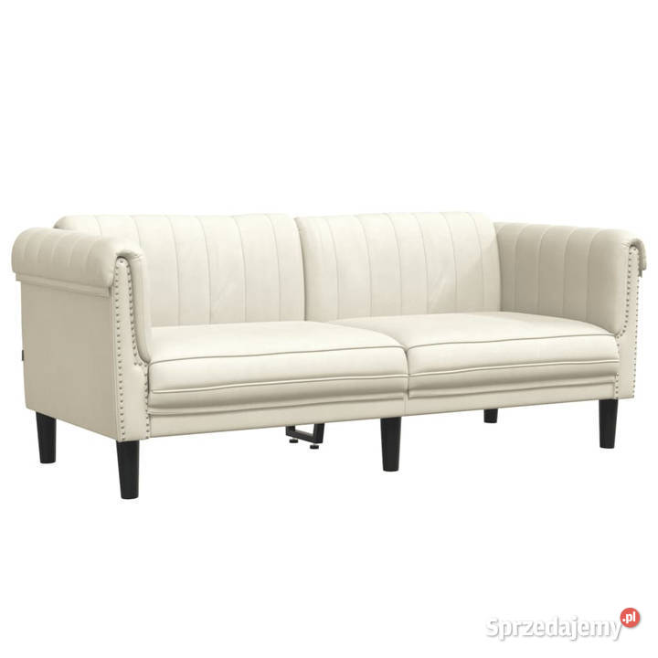 Sofa dwuosobowa kremowa aksamit WM372582 mazowieckie Warszawa sprzedam