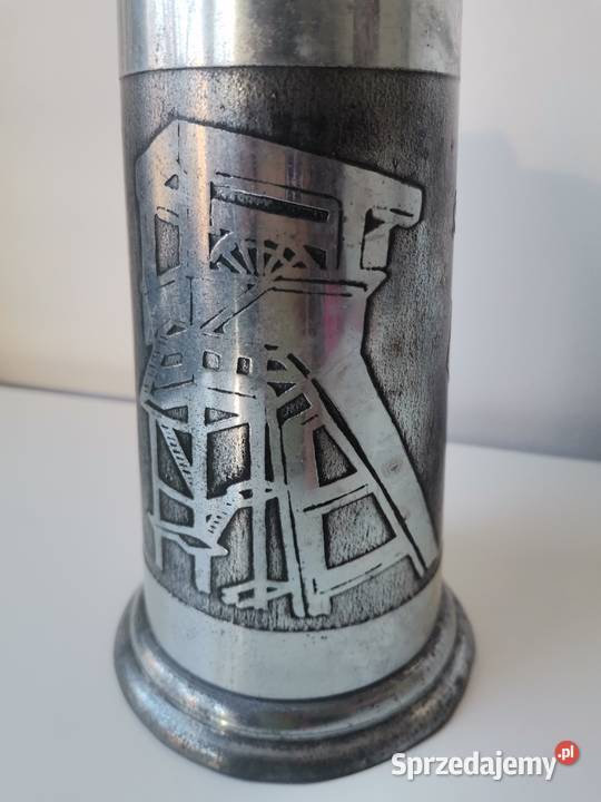 Stary cynowy kufel górniczy Śląsk KWK Birofilistyka śląskie Katowice