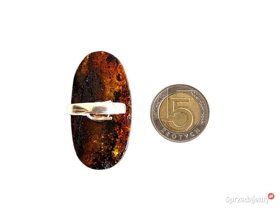 7564 Okazały Bursztynowy Kaboszon srebro Kędzierzyn-Koźle sprzedam