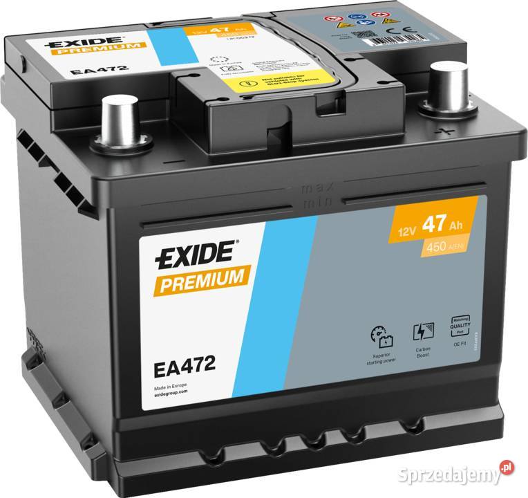 Akumulator 47Ah 450A PRAWY PLUS Exide Premium Warszawa