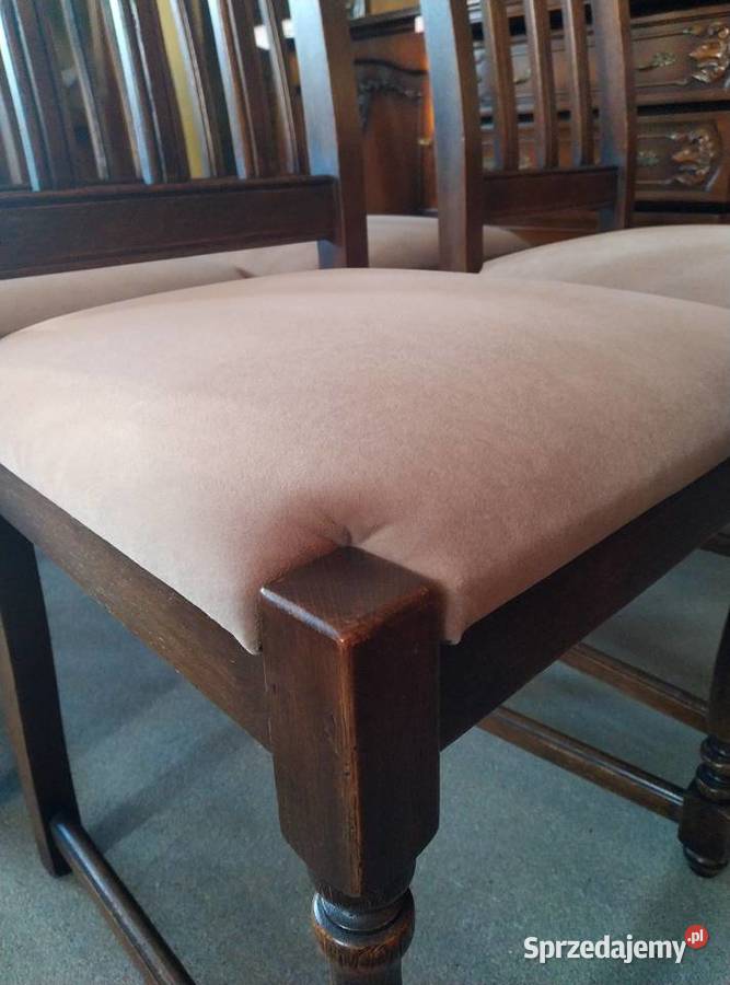 Stylowe krzesła dębowe komplet 6 sztuk