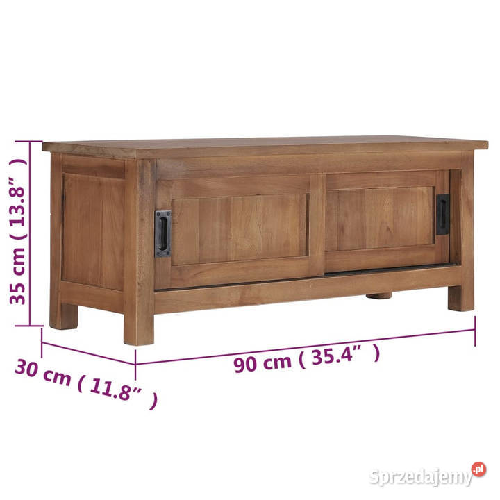 Szafka pod TV 90 x 30 x 35 lite drewno tekowe Dom i Ogród Warszawa