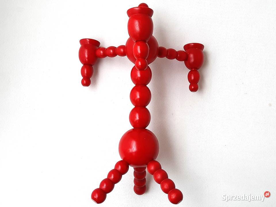 Stary drewniany świecznik Świecznik Świąteczny Łódź