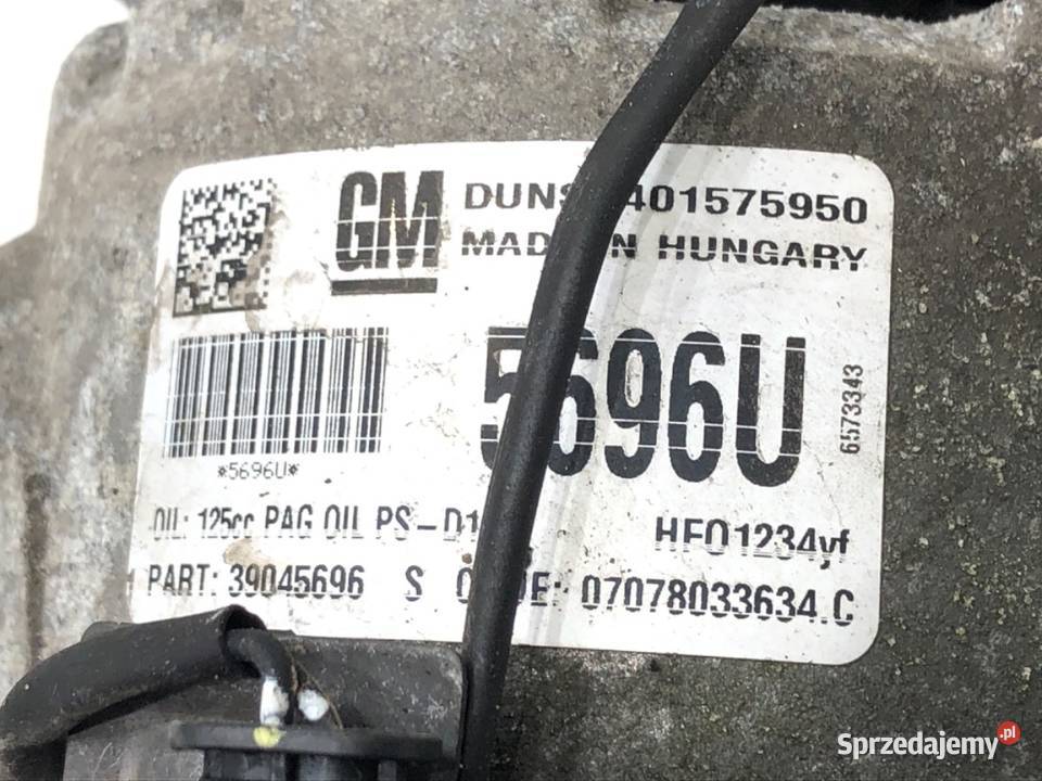 SPRĘŻARKA KLIMATYZACJI OPEL ASTRA J 39045696 14 podkarpackie sprzedam