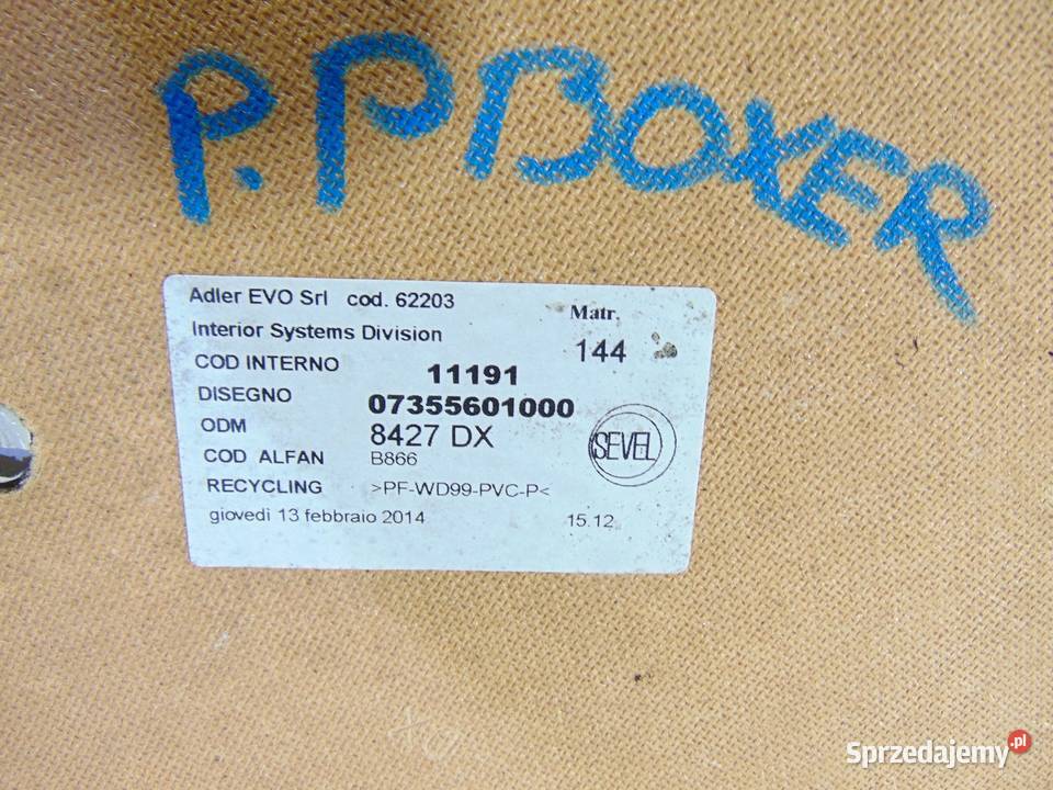 TAPICERKA DRZWI PRAWY PRZÓD DUCATO JUMPER 06 sprzedam