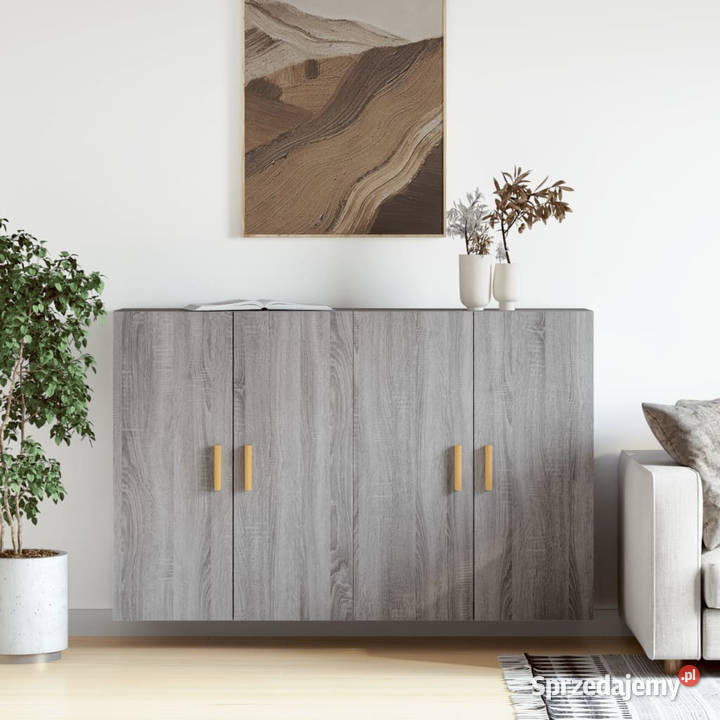 Wiszące szafki 2 szary dąb sonoma materiał Warszawa sprzedam