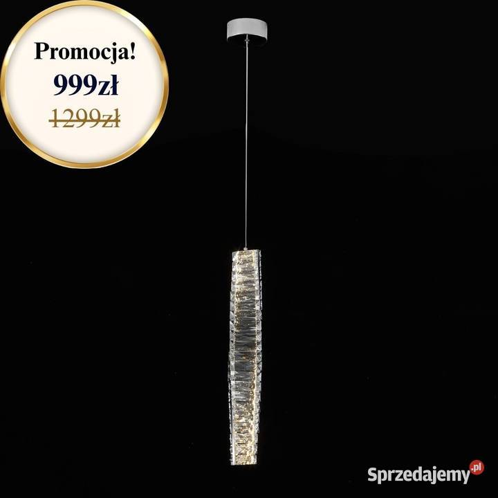 Żyrandol kryształowy srebrny glamour pojedyncza