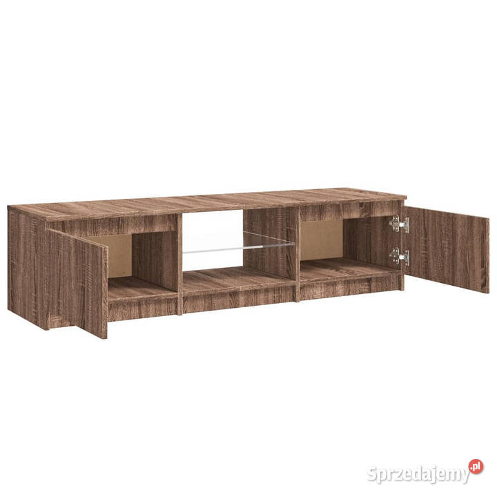 Szafka pod TV z LED brązowy dąb 140 x 40 x 355 Warszawa sprzedam