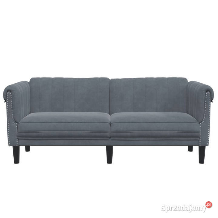 Sofa dwuosobowa ciemnoszara aksamit WM372576 Warszawa