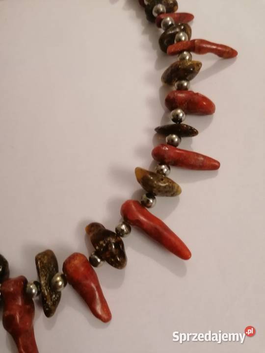 Naszyjnik bursztyn koral korale podlaskie Białystok