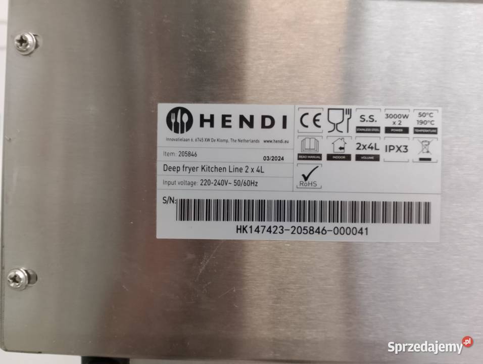 FRYTIOWNICA 2KOMOROWA HENDI 2x4L 205864 dolnośląskie Wrocław