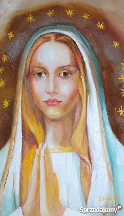 Matka Boska, portret, obraz olejny, 35x60cm
