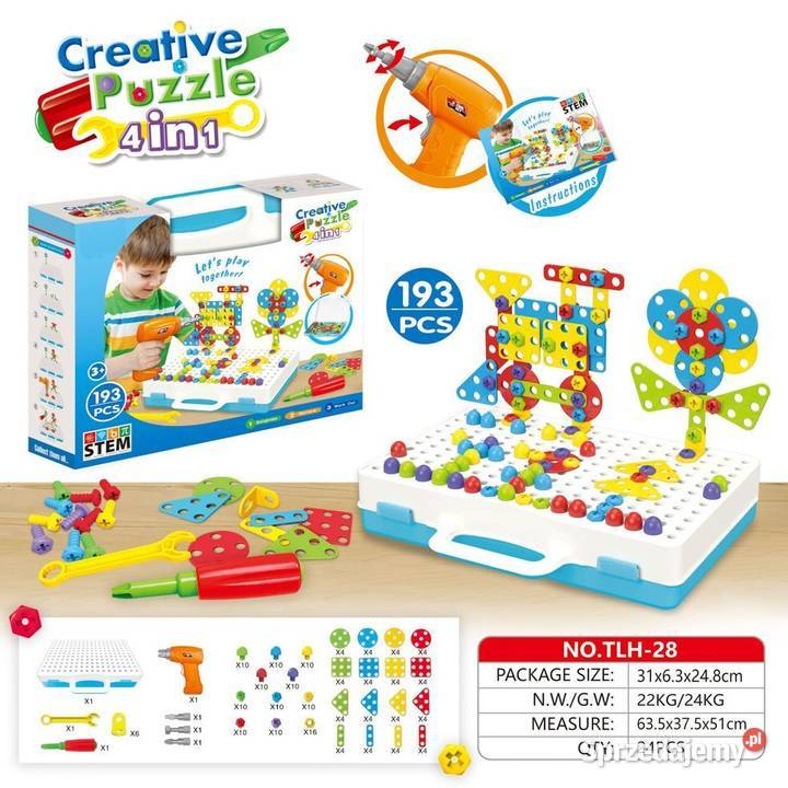 Puzzle konstrukcyjne w walizce z narzędziami 193 Puzzle wielkopolskie Poznań