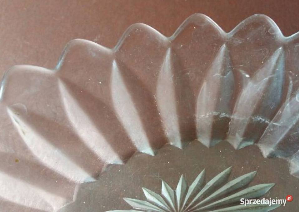 Zabytkowa Owalna Grawerowana Miska Szklanalata