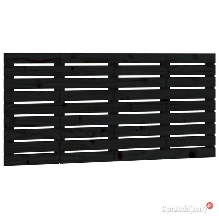 Wezgłowie łóżka czarne 146x3x63 lite drewno mazowieckie