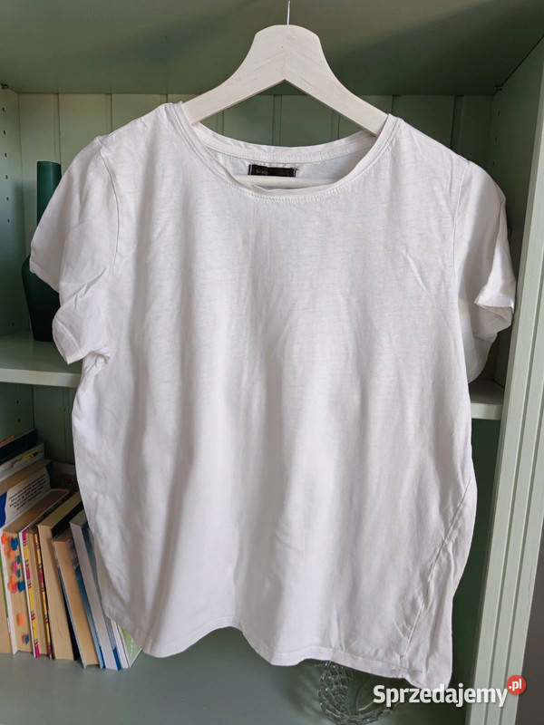 Klasyczny biały bawełniany tshirt r L biały Dąbrowica
