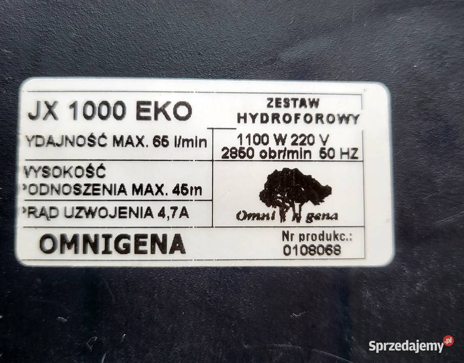 Silnik do pompy hydroforowej Omnigena JX 1000 Włodawa
