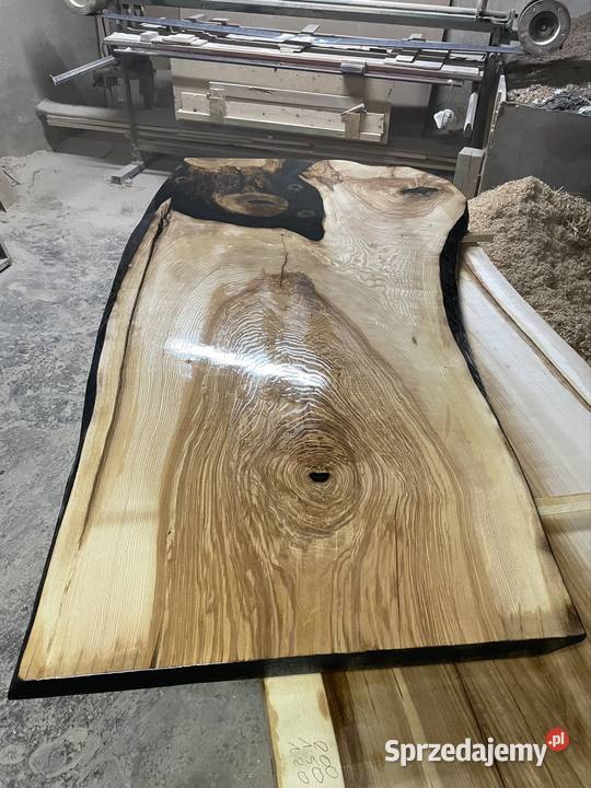 Stół monolit jesion 200 x 104 z żywicą Przysucha sprzedam