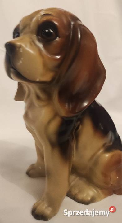figurka psa rasy Beagle w stylu vintage Brinns Porcelana i szkło łódzkie Pabianice