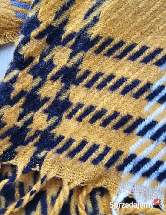 Szalik krata musztardowy Galanteria i dodatki małopolskie Kraków sprzedam