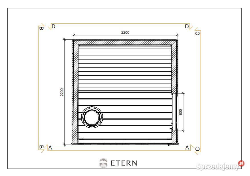 Nowoczesna sauna ogrodowa 220x220 projekt Tarnów