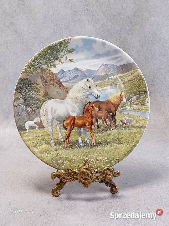 PORCELANOWY KOLEKCJONERSKI TALERZ Konie Dobrzany sprzedam