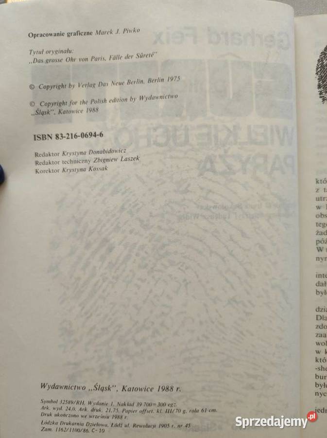 Gerhard Feix Suret Wielkie ucho Paryża ISBN 9788375527162 Pozostałe Pozostałe Kielce