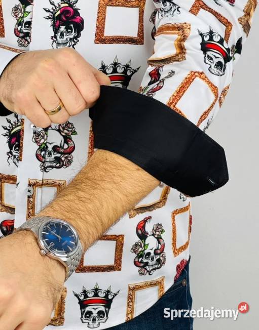 DANIEL BESSI Koszula męska fb107 biała czachy wielkopolskie Ostrów Wielkopolski