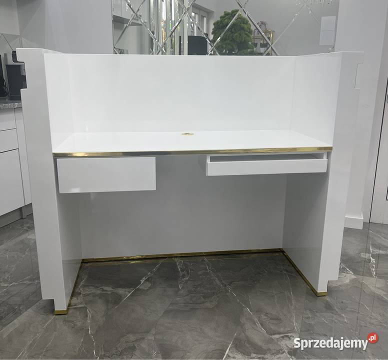 Biała złota lada sklepowa recepcja Premium Golkowice