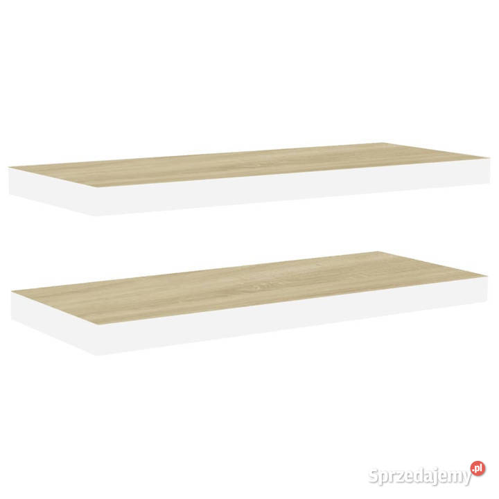 Półki ścienne 2 dębowobiałe 60x235x38 MDF Warszawa