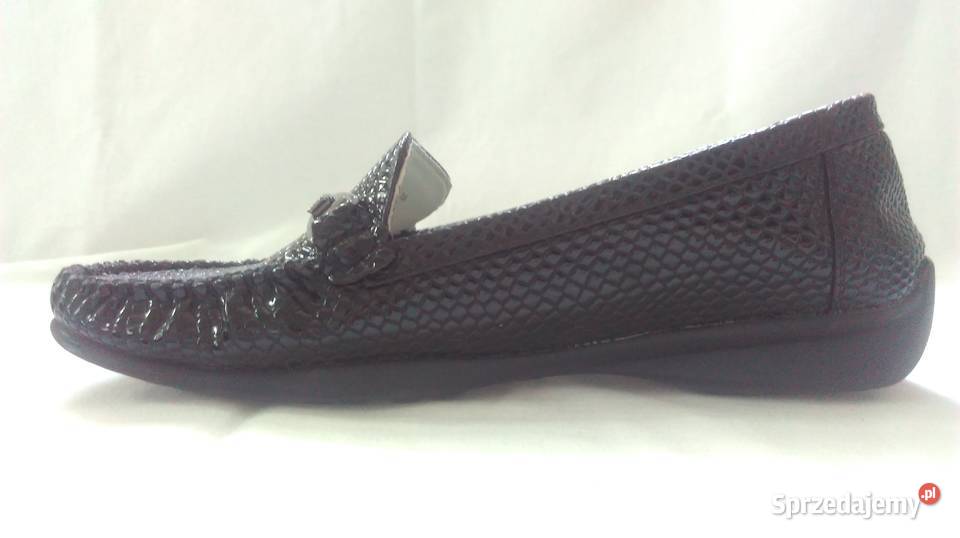 Buty czarne Mokasyny damskie r 375 stan szary/srebrny