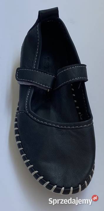 Granatowe dziewczęce skórzane baleriny 32 Żyrardów