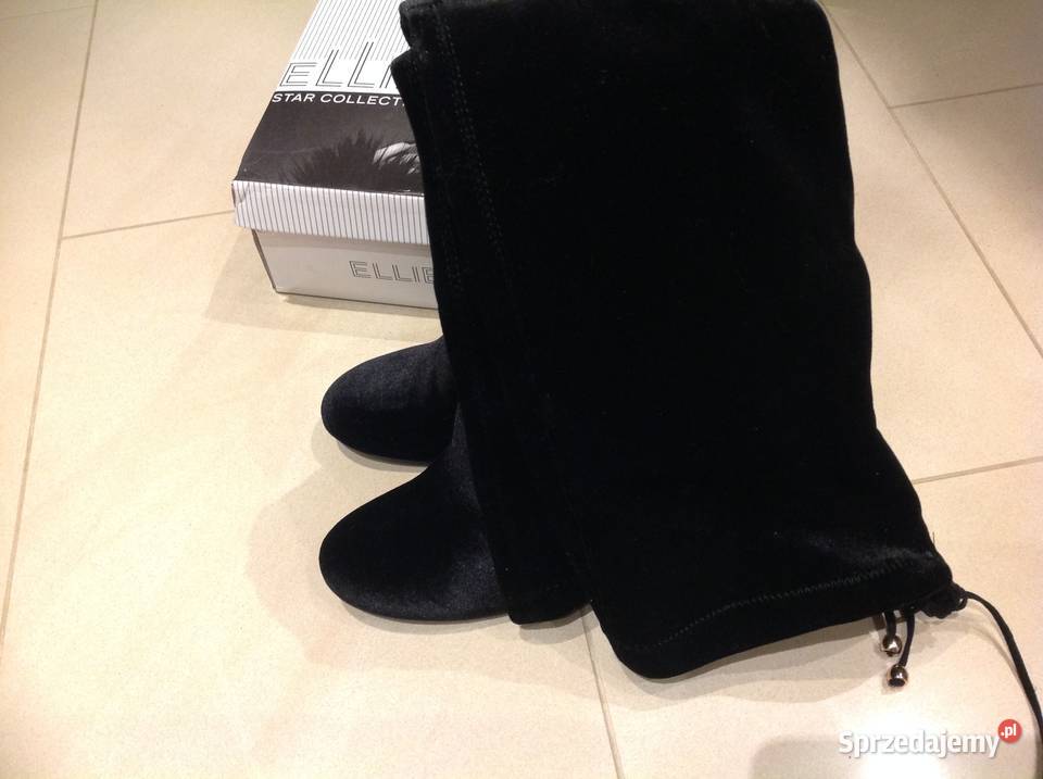 Kozaki Kolano damskie 36 welurowe Nowe inna Nowa Sól