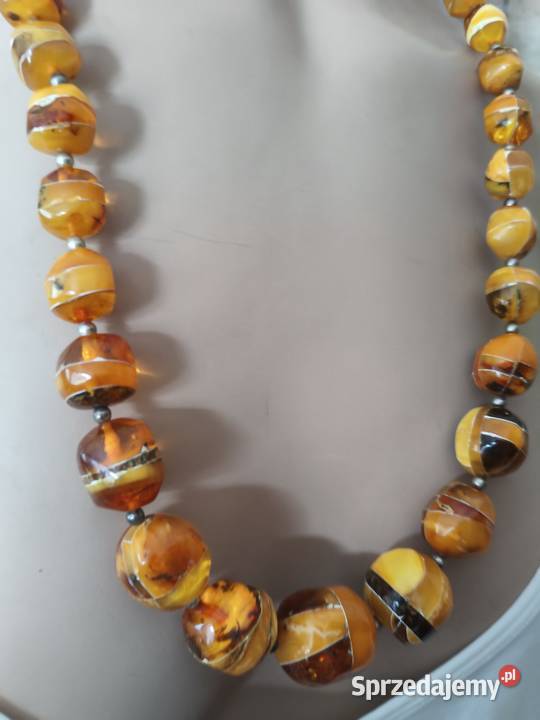 Naszyjnik Bursztyn Vintage Rękodzieło podlaskie sprzedam