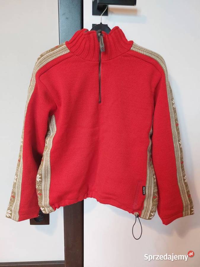 Rossignol sweter damski czerwony alpejski wzór M Poznań