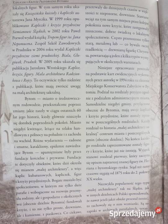 KAPLICZKI I KRZYŻE PRZYDROŻNE BYTOMIA DERUS M Książki naukowe i popularnonaukowe Piotrków Trybunalski