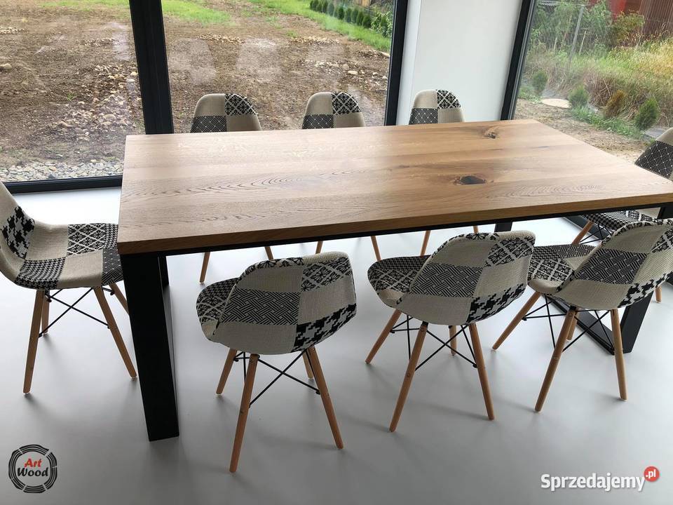 Stół dębowy loft stalowe nogi Stoły, krzesła, biurka małopolskie