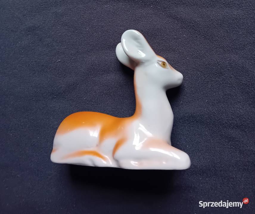 Figurka leżąca sarenka Połonne Ukraina lata wielkopolskie Koźminek