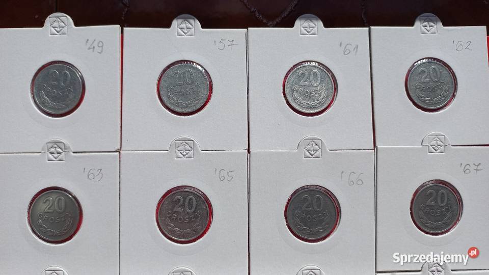 20 groszy PRL wszystkie roczniki aluminiowe Trzebinia