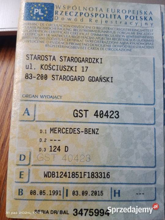 Mercedes W124 kombi 25 T D sec s klasa w 140 w pomorskie