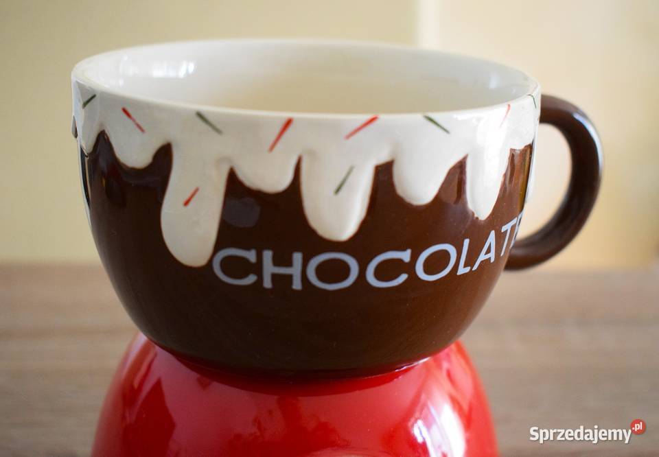 Kubek do fondue gorącej czekolady ceramiczny Chełmno