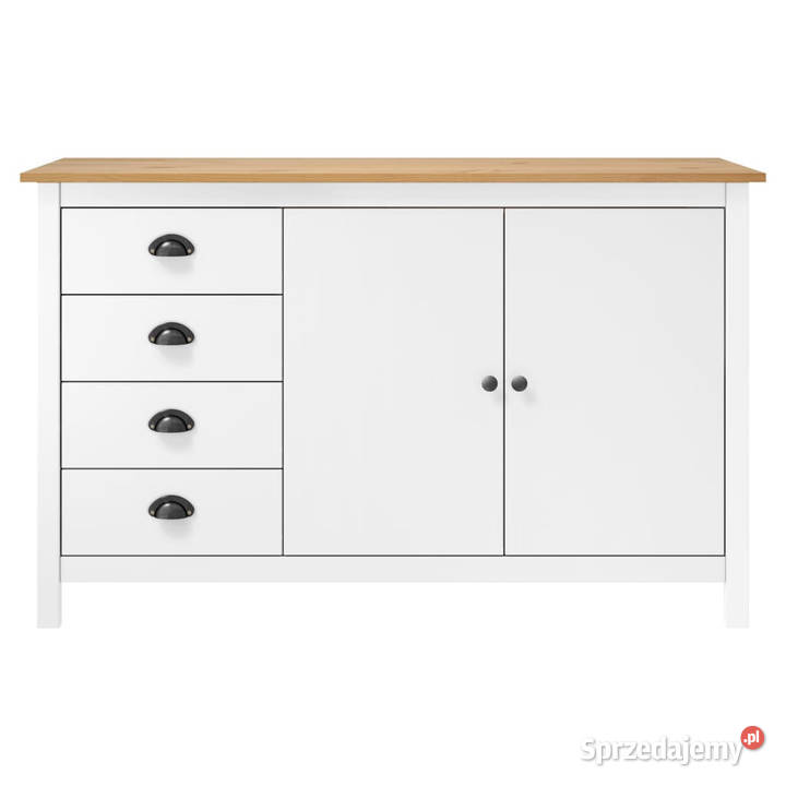 Komoda Hill biała 130x40x80 lite drewno sosnowe Warszawa