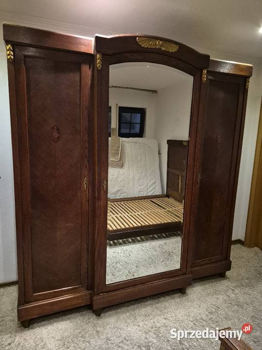 Stara sypialnia dębowa secesyjna łóżko szafa Sypniewo sprzedam